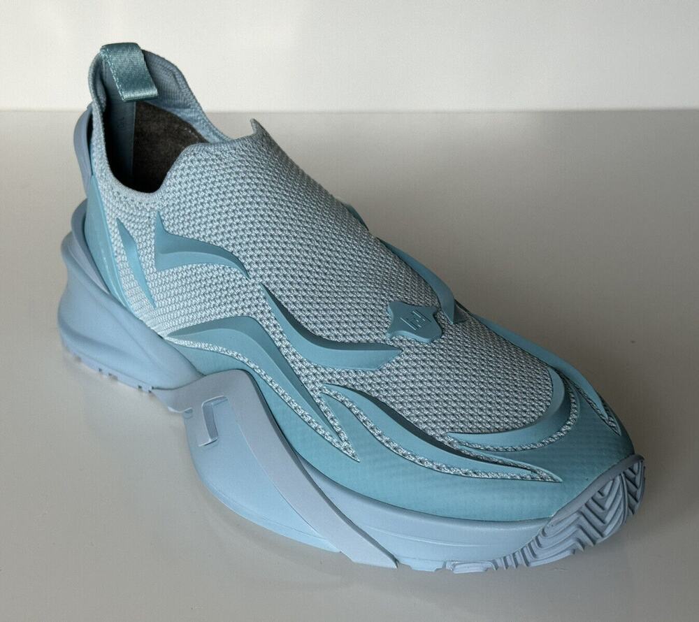 NIB 1050 Fendi Flow Men's Fabric Turquoise Sneakers 12 US (45 Euro) 7E1504 IT